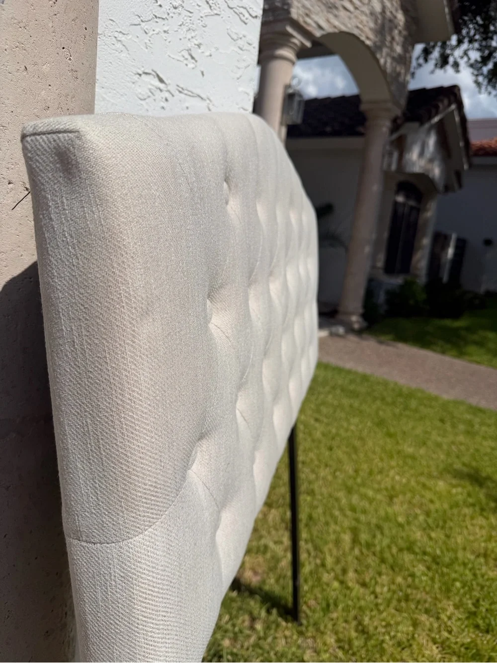 Target Button-Tufted Headboard in Light Beige